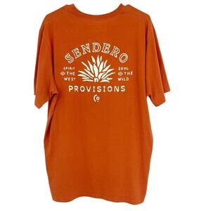 Sendero Provisions Co. Agave Branded T-Shirt Orange Men's Size XL Western